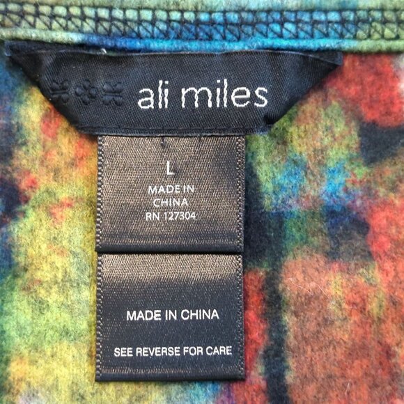 Ali Miles Multicolor Tunic Women’s size L Brushed Abstract Art Print Long Sleeve - Picture 4 of 11